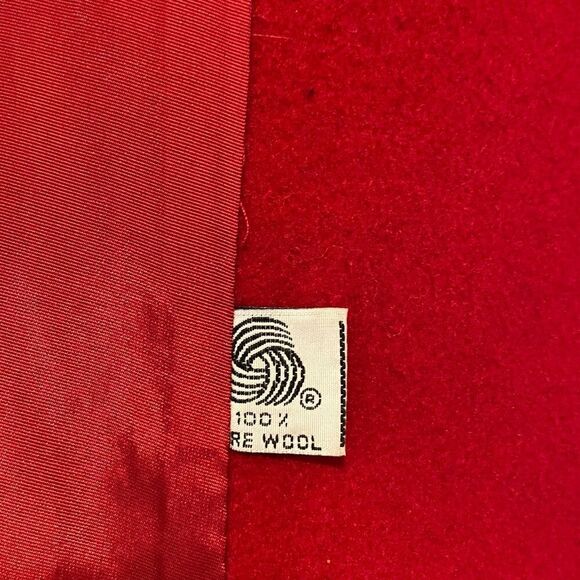 Vintage Neiman Marcus Red Pure Wool Scallop Hem Cape Coat Size 4 - Picture 7 of 12